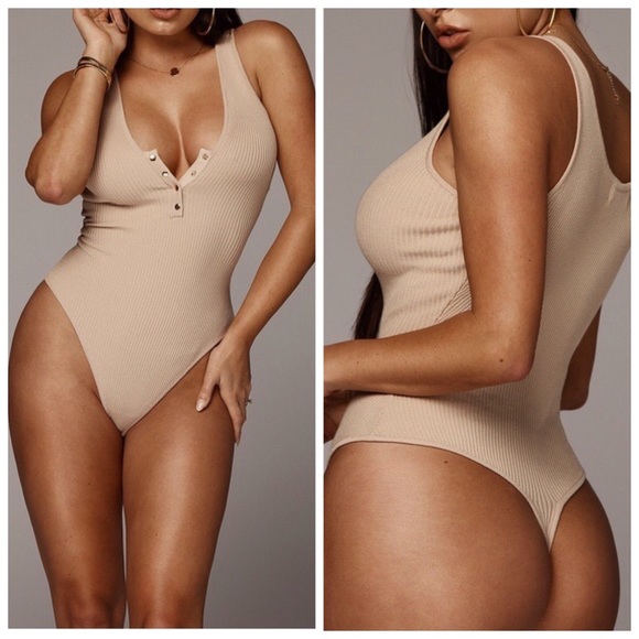 Latte Snap Button Bodysuit (S,M) - Picture 7 of 7